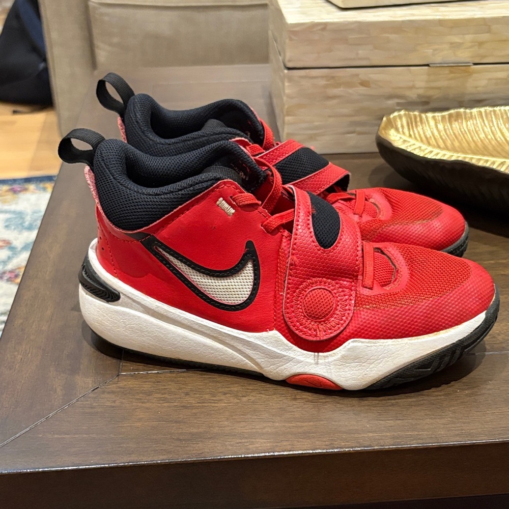 Nike Kids Red and Black High-Top Sneakers